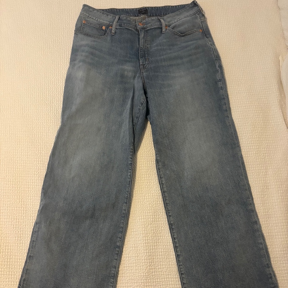 J Crew Curvy Wide-Leg Crop Jean 33 TALL